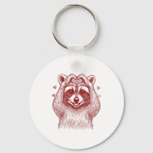 Raccoon Valentines Day Funny Feral Raccoon Love He Key Ring
