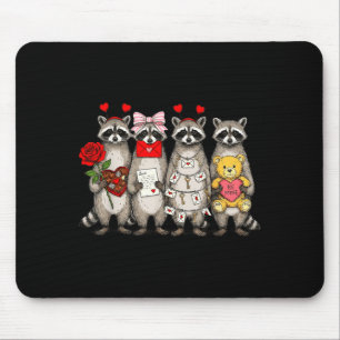 Raccoon Valentines Day Funny Feral Raccoon Love He Mouse Pad