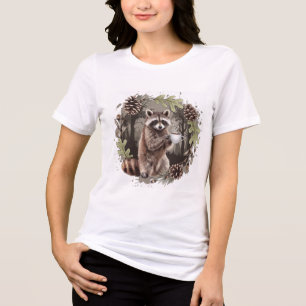 Raccoon with a Coffee Tri-Blend Shirt