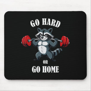 Raccoon Workout Lifting Weights Doing Squats Funny Mouse Pad