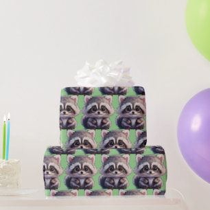 Raccoon  wrapping paper