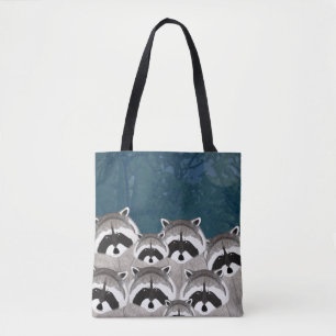 Raccoons Allover Tote Bag