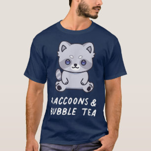 Raccoons & Bubble Tea Cute Kawaii Lover Aesthetic T-Shirt