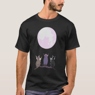 Raccoons Howl At The Moon Three Wolves Parody Cut T-Shirt