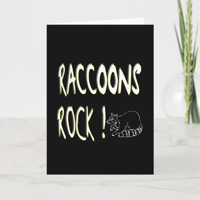 Raccoons Rock! Greeting Card (Front)