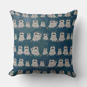 Raccoons Throw Pillow