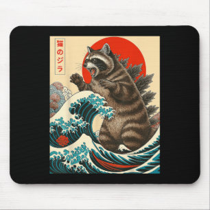 Raccoonzilla Racoon Japanese Art Funny Men Women  Mouse Pad