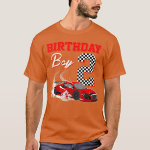 Race 2nd Birthday Boy Party Racing 2 year old T-Shirt