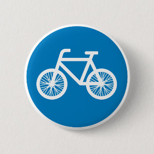 Race a bicycle 6 cm round badge
