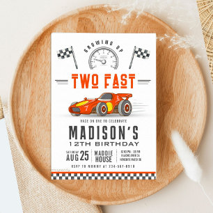 Race Car 2nd Birthday Party Editable Invitation