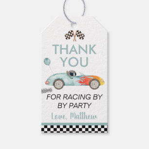 Race Car 2nd Birthday Thank You Gift Tags