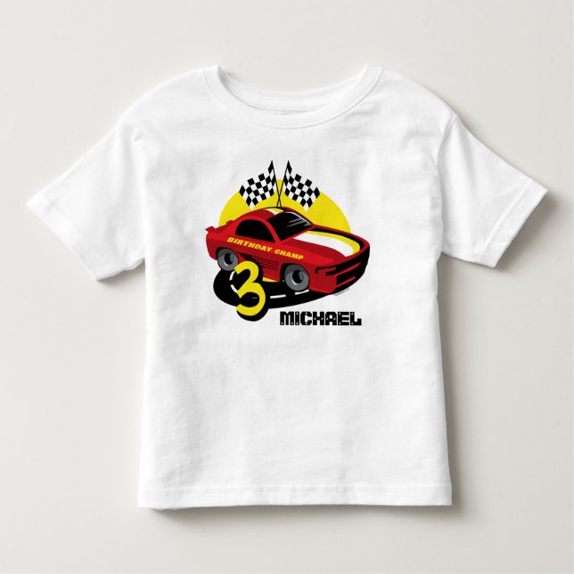 Race Car 3rd Birthday Shirt (Front)