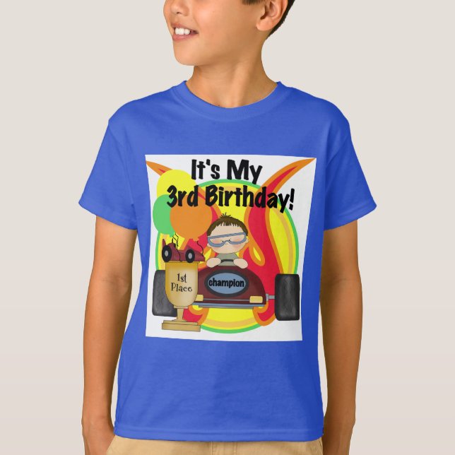 Race Car 3rd Birthday Tshirts and Gifts (Front)
