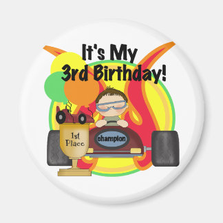 Race Car 3rd Birthday Tshirts and Gifts Magnet