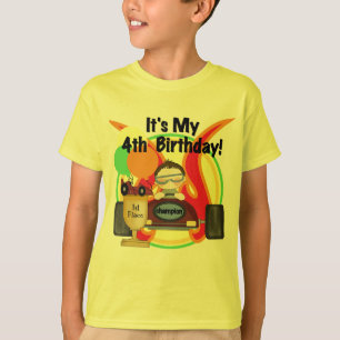 Race Car 4th Birthday Tshirts and Gifts