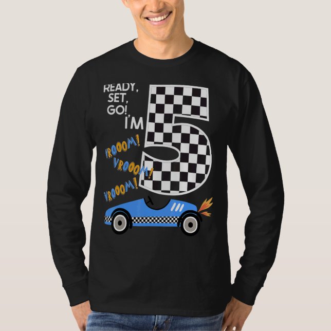 Race Car 5th Birthday Party Racing Car Driver 5 Bi T-Shirt (Front)