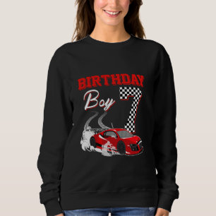 Race Car 7th Birthday Boy Party Racing 7 year old Sweatshirt