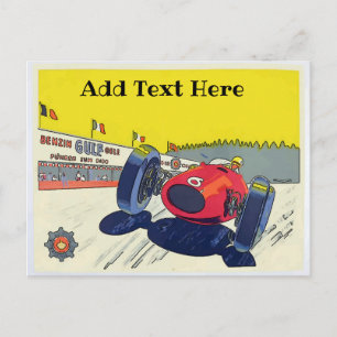 Race Car, add edit text, Postcard