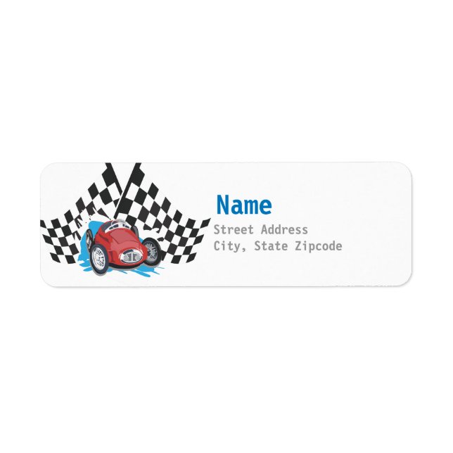 Race Car Address Label (Front)