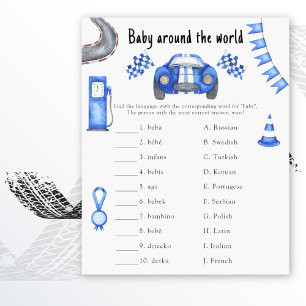 Race car - Baby around the world game