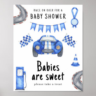 Race car baby shower - Babies are sweet Poster
