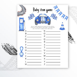 Race car baby shower. Baby item game