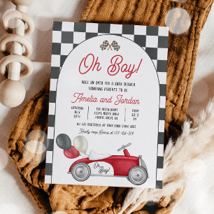 Race Car Baby Shower Boy Red Race Car Shower Invitation