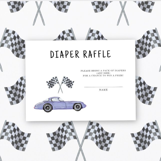 Race Car Baby Shower - diaper raffle Enclosure Card (Creator Uploaded)