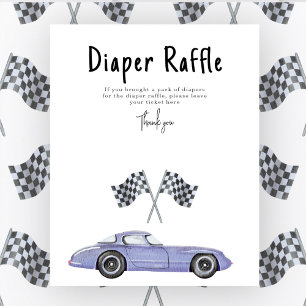 Race car baby shower Diaper Raffle game Poster