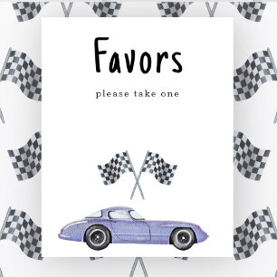 Race car baby shower Favours, please take one Poster