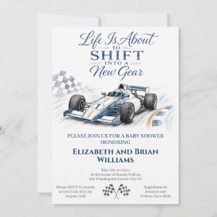 Race Car Baby Shower Invitation 
