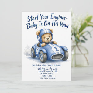 Race Car Baby Shower Invitation