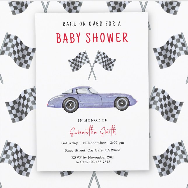 Race Car Baby Shower Invitation (Creator Uploaded)