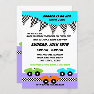 Race Car Baby Shower Invitation