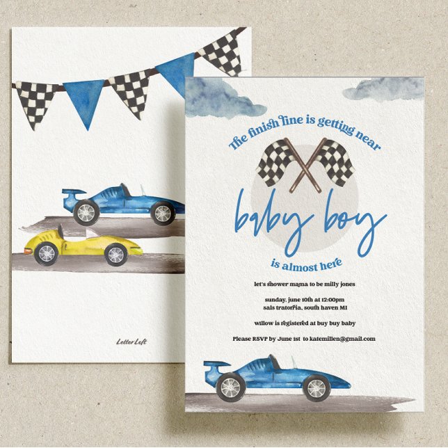 Race Car Baby Shower Invitations (Creator Uploaded)