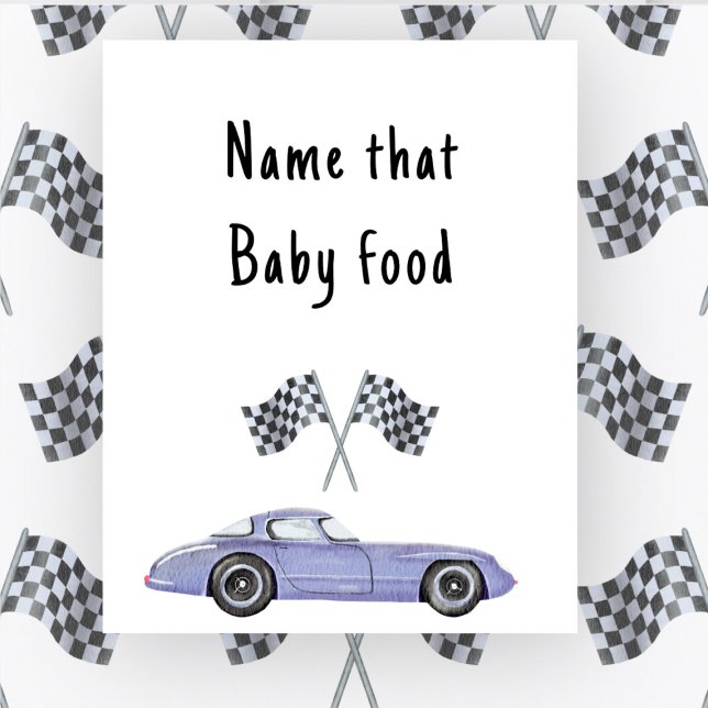 Race car baby shower Name that baby food Poster (Creator Uploaded)