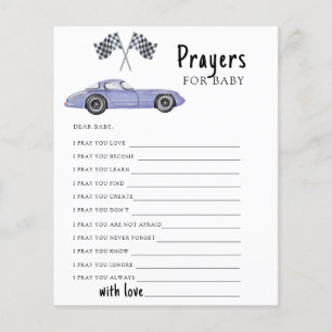 Race car baby shower Prayers for baby