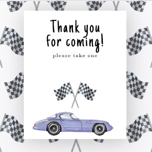 Race car baby shower Thank you for coming Poster
