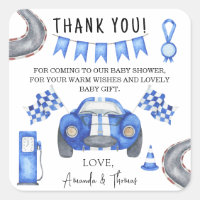 Race car Baby Shower - thank you