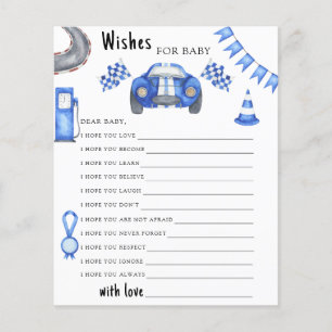 Race car baby shower Wishes for baby