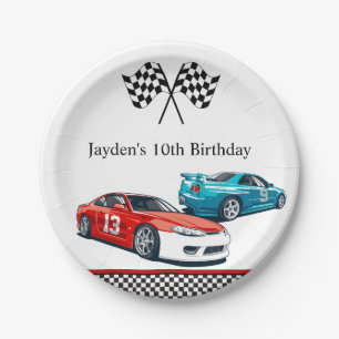 Race Car Birthday, Birthday Invitation Paper Plate