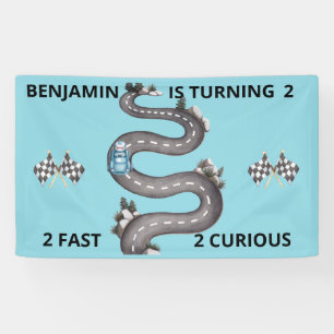Race Car Birthday Boy 2  Personalised Party Banner
