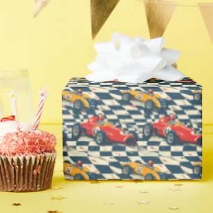 Race Car Birthday Gift Wrap