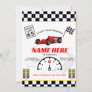Race Car Birthday Invitation