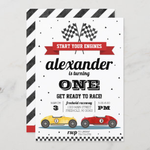 Race Car Birthday Invitation