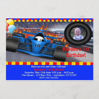 Race Car Birthday Invitation