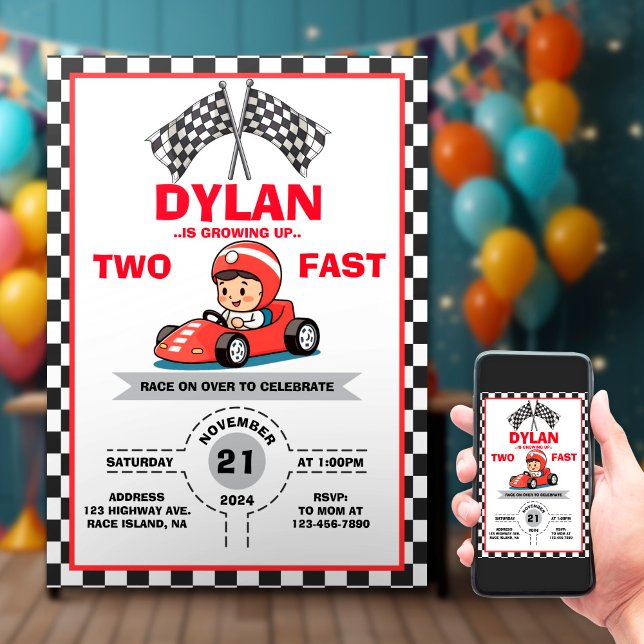 Race Car Birthday Invitation (Creator Uploaded)