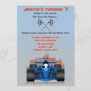 Race Car Birthday Invitation