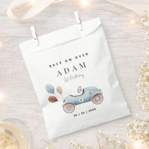 Race Car Birthday Invitation, Fast One Birthday  Favour Bags