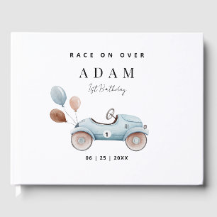 Race Car Birthday Invitation, Fast One Birthday Guest Book